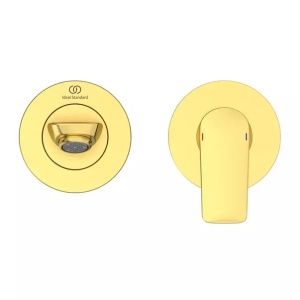 Baterie lavoar incastrata Ideal Standard Connect Air pipa 19 cm auriu periat fara corp ingropat - Img 2