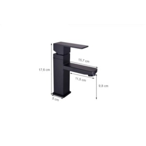 Baterie lavoar PRO QUADRO Low 3020-A, Montaj pe blat, inaltime 18cm, finisaj Negru Mat - Img 5