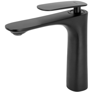 Baterie Lavoar REA BERG BLACK LOW, Montaj Pe Blat, Capat Fix, Monocomanda, Inaltime 16 Cm, Negru - Img 2