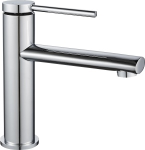Baterie Lavoar REA OVAL CROM LOW, Montaj Pe Blat, Capat Fix, Monocomanda, Inaltime 18 Cm, Crom - Img 4
