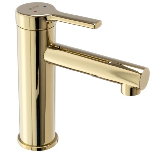 Baterie Lavoar REA PIXEL GOLD LOW, Montaj Pe Blat, Capat Fix, Monocomanda, Inaltime 16.5 Cm, Auriu - Img 4