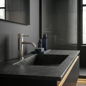 Baterie pentru baie Rea Lungo Stripe Brush Nickel Low - Img 7