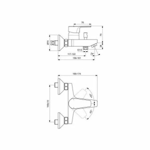 Baterie pentru cada Ideal Standard Cerafine D cu divertor automat - Img 2