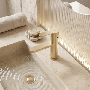 Baterie pentru lavoar Rea Arcos Brush Gold - Img 3