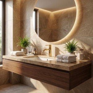 Baterie pentru lavoar Rea Venti Gold Low - Img 7