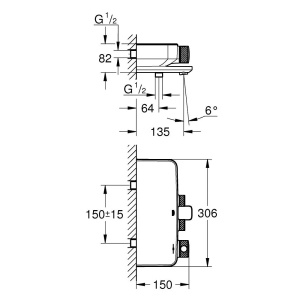 Baterie termostatata cada negru mat Grohe Grohtherm SmartControl - Img 4