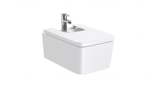 Bideu suspendat Roca Inspira Round alb 56 x 37 cm - Img 2