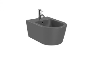 Bideu suspendat Roca Inspira Round antracit mat 56 x 37 cm
