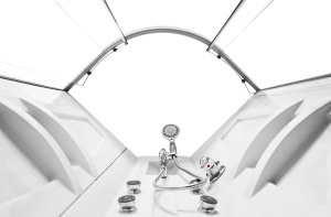 Cabina de dus cu hidromasaj MO-1681C cu rame cromate 90 x 90 x 215 cm - Img 2