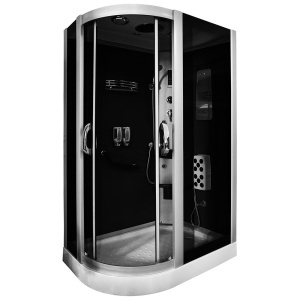 Cabina de dus cu hidromasaj neagra MO-18218, montaj stanga, 120 x 85 x 215 cm - Img 3