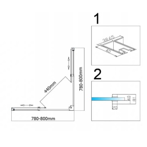 Cabina de dus cu rame cromate si sticla securizata KZ90A 80 x 80 cm - Img 14