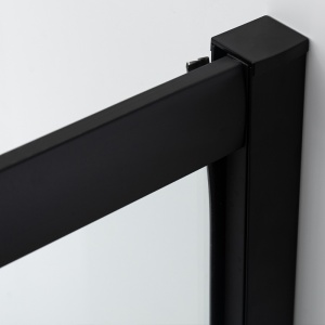 Cabina de dus din sticla securizata 5mm cu rame negre si cadita alba inclusa montaj stanga 115 x 85 cm - Img 13