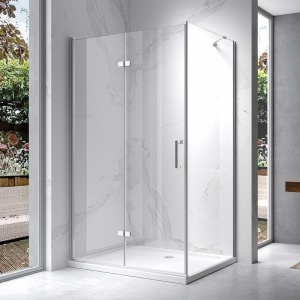 Cabina de dus din sticla securizata 6 mm cu rame cromate KZ20E 110 x 80 cm - Img 2