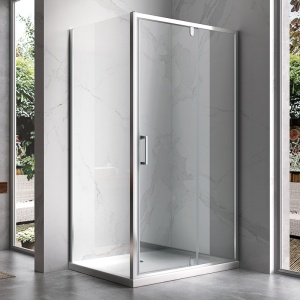 Cabina de dus dreptunghiulara crom, din sticla securizata cu cadita de dus alba slim KZ06D-ST03C 120 x 80 cm - Img 3