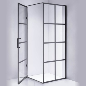 Cabina de dus dreptunghiulara cu rame negre si cadita neagra antialunecare BS10A-SXL02A 80 x 80 cm - Img 17