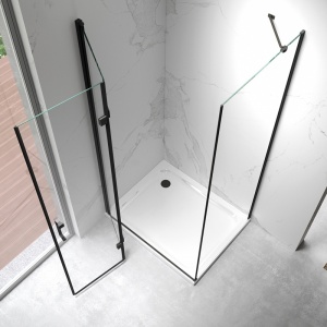 Cabina de dus dreptunghiulara din sticla securizata 6mm cu rame cromate KZ20C 90 x 80 cm - Img 5