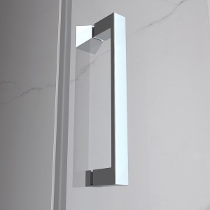 Cabina de dus dreptunghiulara din sticla securizata cu 3 pereti si rame cromate KZ23E 110 x 100 cm - Img 2