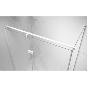 Cabina de dus dreptunghiulara din sticla securizata cu rame albe KZ02D 120 x 80 cm - Img 9