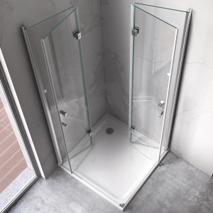 Cabina de dus dreptunghiulara din sticla securizata cu rame cromate si cadita neagra antialunecare KZ12B-SXL03C 100 x 80 cm - Img 11