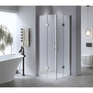 Cabina de dus dreptunghiulara din sticla securizata cu rame cromate si usi duble batante KZ1290A 80 x 80 cm - Img 5