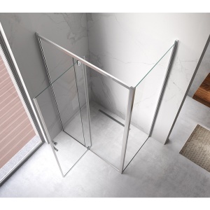 Cabina de dus dreptunghiulara din sticla securizata cu rame cromate KZ06B 100 x 80 cm - Img 15