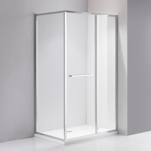 Cabina de dus dreptunghiulara din sticla securizata cu rame cromate Kira 100 x 80 cm - Img 2