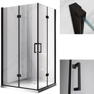 Cabina de dus dreptunghiulara din sticla securizata cu rame negre KZ13C 120 x 90 cm - Img 15