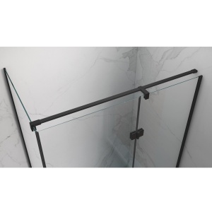 Cabina de dus dreptunghiulara KZ03D cu cadita ST06C negru 120 x 100 cm sticla 6 mm - Img 11