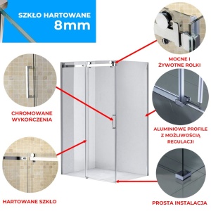Cabina de dus dreptunghiulara KZ203C crom 120 x 80 cm sticla 8 mm - Img 22