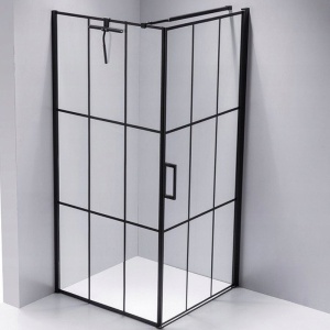 Cabina de dus patrata cu cadita de dus inclusa BS13A/SXL02A 80 x 80 cm negre - Img 7