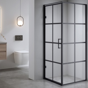 Cabina de dus patrata cu rama neagra si sticla transparenta BS10A 80 x 80 cm - Img 3