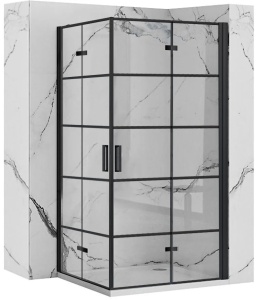 Cabina de dus patrata cu Usi Pliabile Rea Molier 90x110, Negru