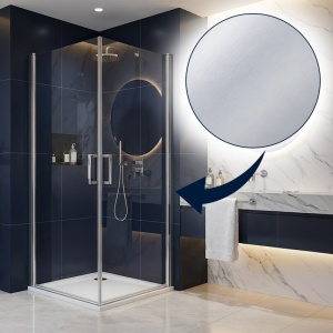 Cabina de dus patrata de colt KZ29 crom 100 x 100 cm sticla 6 mm - Img 13