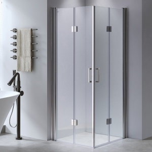 Cabina de dus patrata din sticla securizata 6 mm si rame cromate KZ1290B 90 x 90 cm - Img 5