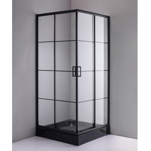 Cabina de dus patrata din sticla securizata cu cadita de dus antialunecare BL32B-SXL02B 90 x 90 cm - Img 3