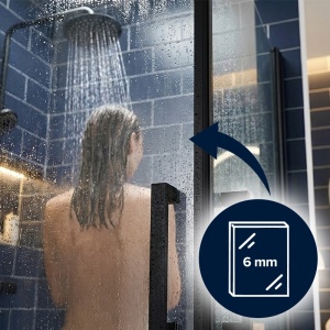 Cabina de dus patrata KZ29 negru mat 90 x 90 x 195 cm sticla 6 mm - Img 5