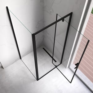 Cabina de dus patrata ZES-KZ04C-BL-90 negru mat 90 x 90 cm sticla 6 mm - Img 10