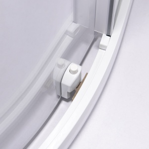 Cabina de dus pentagonal cu rame albe mat si cadita alba slim KZ94B/ST01B 90 x 90 cm - Img 11