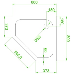 Cabina de dus pentagonala din sticla securizata 6mm si cadita de dus alba slim KZ91A-ST07A 80 x 80 cm - Img 14