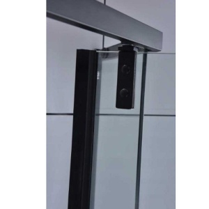 Cabina de dus pentagonala din sticla securizata cu rame negre si cadita alba slim inclusa KZ4026B/ST07B 90 x 90 cm - Img 11