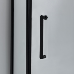 Cabina de dus pentagonala din sticla securizata si rame negre cu cadita de dus neagra KZ91A-SXL07A 80 x 80 cm - Img 9