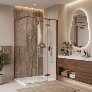 Cabina de dus Rea Bruno Brush Copper 100 x 80 cm - Img 5