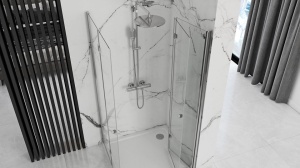 Cabina de dus Rea Fold N2, Dimensiune 80x80cm, Culoare Crom - Img 3