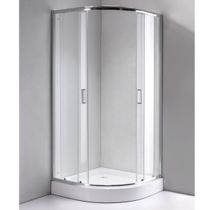 Cabina de dus semicirculara din sticla securizata cu cadita de dus slim antiderapanta KZ94A-SXL01A 80 x 80 cm - Img 3