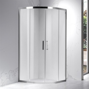 Cabina de dus semicirculara rame cromate cu cadita inclusa KZ101B/SXL01B 90 x 90cm - Img 2