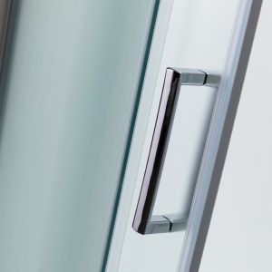Cabina de dus semirotunda montaj dreapta din sticla securizata mata si rame cromate Maja 115 x 85 mm - Img 3