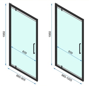 Cabina dus de colt REA Rapid Swing, 90x90cm, Culoare Crom - Img 7