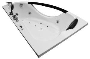 Cada baie cu hidromasa si SPA Black pentru o persoana, montaj stanga, 169 x 90 x 56 cm - Img 5