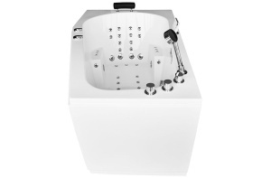 Cada cu hidromasaj asimetrica MUE-007A stanga – 170 x 100 x 70 cm, 49 duze, incalzitor si Bluetooth - Img 4