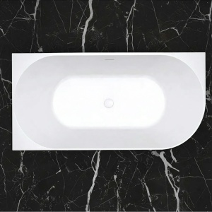 Cadă de baie alba, pe colț, acrilică, Bellanto Slim 170 cm montaj stanga - Img 6